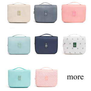 ชุดเครื่องอาบน้ำแบบแขวนพับได้กระเป๋าเครื่องสำอางแบบม้วนขึ้นสำหรับเดินทางกระเป๋าเครื่องสำอางกระเป๋าจัดระเบียบของใช้ในห้องน้ำสำหรับผู้หญิงกล่องเครื่องสำอางสีดำ - Product Image 5