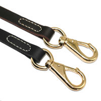 Laisse pour chien en cuir pleine fleur véritable, personnalisée en usine, avec mousqueton pivotant, couture blanche à la main, joint renforcé, quincaillerie en laiton antique