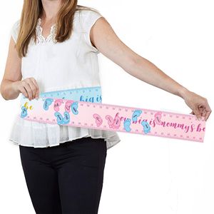Ruban de mesure du ventre pour jeux de baby shower, révélation du sexe, mesure de la poitrine des bébés, fournitures de jeu pour futures mamans - Product Image 1