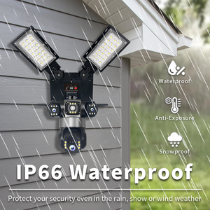 Tarjeta SIM 4G <span class=keywords><strong>para</strong></span> Exteriores, Resistente al Agua, 360 °   Panel de Luz PTZ de 180W, Cámara de 3 Lentes <span class=keywords><strong>V380</strong></span> <span class=keywords><strong>Pro</strong></span> WiFi, Cámara IP de Seguridad CCTV, Farola Solar - Product Image 3