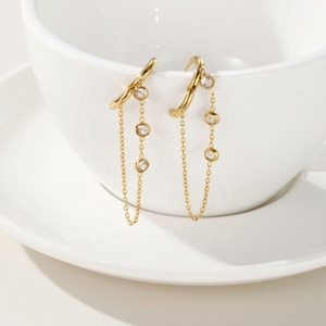 Collar Largo de Lujo con Cadena Europea Americana de Acero Inoxidable para Mujer, con Circonitas y Borlas, Estilo Versátil para Regalo - Product Image 4