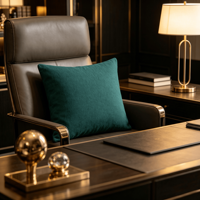 Einfarbiges Tealgrünes Leinen-Optik Dekokissen Quadratisches Zierkissen mit PP-Baumwollfüllung für Sofa Bett Zuhause Hotel Individuelles Logo