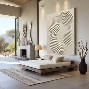 Art mural neutre moderne Wabi Sabi Beige, peinture abstraite verticale moderne sur toile, peinte à la main pour la maison et la galerie - Product Image 6