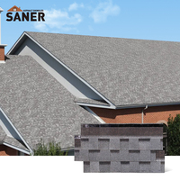 Bardeaux de toiture en asphalte stratifié bitumineux colorés de style moderne coupe-vent imperméable pour applications de villégiature hôtelière