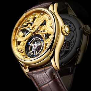 AESOP <span class=keywords><strong>Montre</strong></span> Homme Haut de Gamme Tourbillon Volant Mouvement Micro-sculpté Zodiaque Dragon Cuir Business Commuter Tourbillon <span class=keywords><strong>Zodiac</strong></span> - Product Image 2