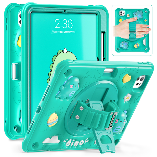 Tablet Covers & Cases for IPad Pro 11 2024 Pro Air 10.9 Anti-Fall Flat Shell Bracket Portable Hand Cartoon Design