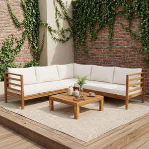 Ensemble de canapé-lit Chesterfield moderne et traditionnel en bois, pour appartement, villa, hôtel, salon extérieur, meubles pliables modulaires - Product Image 1