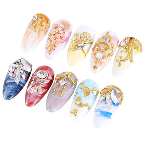 Breloques 3D marines pour ongles en alliage doré, coquillages, étoiles de mer, étoiles creuses, rivets métalliques pour la décoration artistique de la manucure - Product Image 6