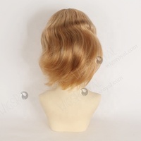 Perruques en cheveux humains respirantes à dentelle frontale sans colle, ondulées courtes de 8 pouces, brun clair avec mèches blondes, pour usage quotidien – Meilleures ventes