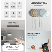 Miroir automatique de forme carrée à DEL avec lumière à capteur tactile intelligent en verre de taille personnalisée Miroirs de salle de bain muraux intelligents