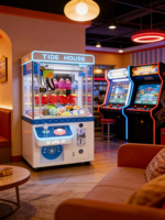NAUGHTY DOG WWJ-MN6 Mini machine à griffes d'arcade pour enfants, avec poupée en peluche, structure métallique et éclairage dégradé coloré