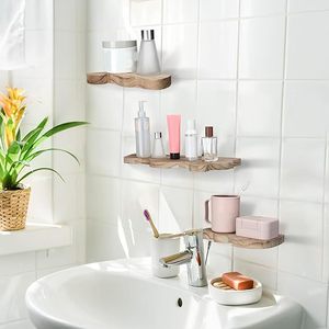 Wooden Wavy Edged Floating <b>Shelf</b> 3 Tier Wall Mounted Display <b>Shelf</b> Farmhouse Retro Storage Rack <b>Bedroom</b> Living Room Use - Product Image 2