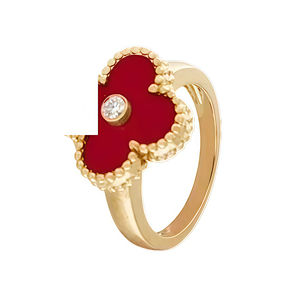 طقم مجوهرات نسائي جديد وعصري وخفيف الوزن وفاخر وعالي الجودة بتصميم زهرة البرسيم رباعية الأوراق المحظوظة - Product Image 4