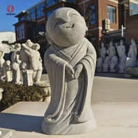 Estatua de Bodhisattva Ksitigarbha de Mármol Estilo Japonés, Decoración Budista para Jardín Zen, Estatua de Monje Pequeño de Mármol