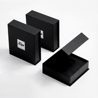 Boîte rigide en papier d'art avec laminage brillant, boîtes fantaisie personnalisées de petite taille, boîte cadeau magnétique noire avec service d'impression de logo de marque