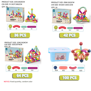 ชุดสร้างสรรค์แม่เหล็กสำหรับเด็ก ชุดตัวต่อแม่เหล็ก ชุดสร้างสรรค์แม่เหล็ก DIY แท่งแม่เหล็กและลูกบอลสำหรับเด็ก - Product Image 4