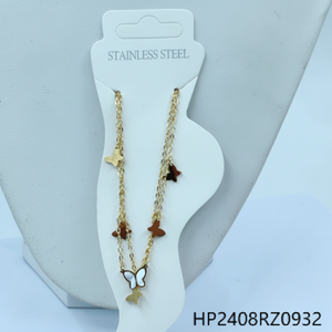 All'ingrosso Set di gioielli in acciaio inox per le donne oro placcato collana bracciale orecchini anello-accessori moda - Product Image 1