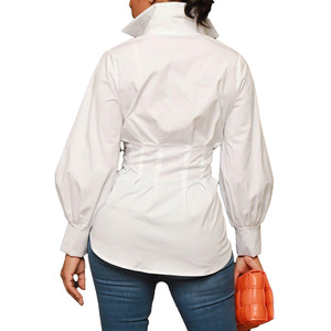 Chemise décontractée pour femme, couleur unie, col rabattu, pour les sorties, vente chaude - Product Image 4