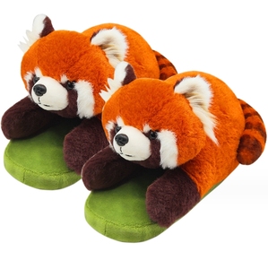 Zapatillas de algodón de <span class=keywords><strong>Panda</strong></span> Rojo mapache, cómodas Zapatillas de casa, zapatos de felpa bonitos para niña - Product Image 2