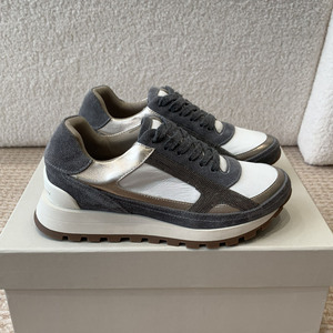 Factory Wholesale Plus <b>Size</b> Beaded Suede & Mesh Casual Sports <b>Shoes</b> for Men and Women, Comfortable Lace-Up Thick Soled Footwear - Product Image 1