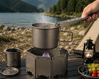 Pince de cuisine en alliage de titane, outil de cuisson multifonctionnel pour le camping, accessoire léger pour la randonnée et le barbecue