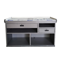 Comptoir de caisse en acier inoxydable en forme de L Fujiahe CC-T, hauteur 85 cm, pour magasin de proximité et commerce de détail