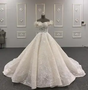 2022 New design Off shoulder A-line Wedding Gown Dresses