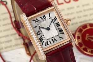 Montre mécanique automatique élégante et tendance, cadran blanc argenté gravé, lunette sertie de diamants, boîtier carré - Product Image 2