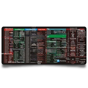 Grand tapis de souris personnalisé avec logo imprimé, matériau imperméable, caoutchouc antidérapant, tapis de bureau, tapis de souris avec raccourcis clavier - Product Image 6