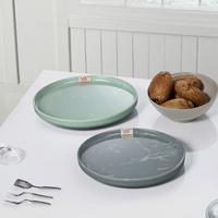 Assiette à desserts en mélamine à empiler, impression personnalisée nordique, 8 ", A5 A8, 4 pièces