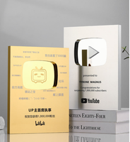 Plaque en aluminium 2025 TikTok avec impression UV pour certificats d'entreprise, médaille, bouton de lecture YouTube, plaque de récompense, médaille