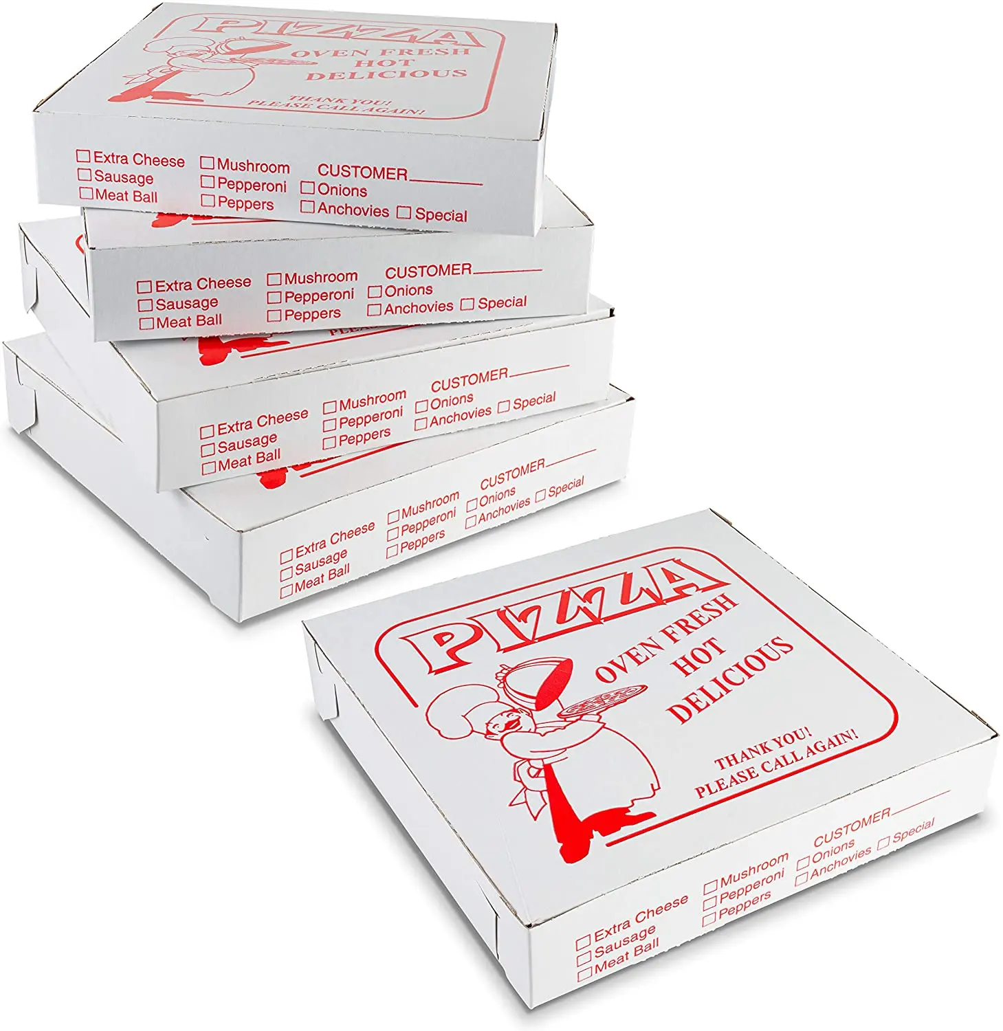 Metodo stampato personalizzato e forma potente produttore personalizzato stampato Pizza scatola con Logo