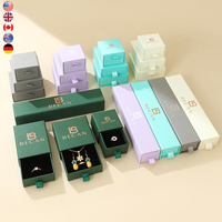 A1 Tiroir imprimé Rangement des bijoux Boîte d'emballage cadeau Logo personnalisé Emballage cadeau imprimé Tiroir en papier Ensemble de boîtes d'emballage pour bijoux