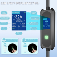 Chargeur EV portable, prise GB, courant réglable, affichage intelligent via application, unité de charge domestique 3,5 kW 220 V