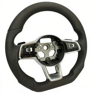 พวงมาลัยหนังสีดำสำหรับรถยนต์ VW <span class=keywords><strong>Golf</strong></span> Jetta Passat Polo <span class=keywords><strong>Sedan</strong></span> Touareg GTE MK6 B6 - Product Image 1