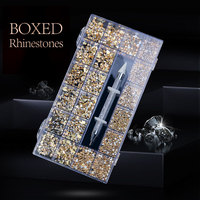 Strass en plastique multicolores pour ongles, boîte de 21 compartiments, formes variées, 3D, pour une prise facile, décoration d'ongles pour usage en salon