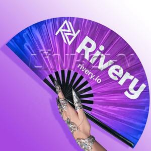 Hot Selling Clack Big Ventilateurs à main en bambou personnalisés pour les événements - Product Image 3