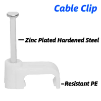 Clips de câble circulaires plats avec connecteur de fil de clou en acier trempé résistant en PE et en acier zingué et accessoires