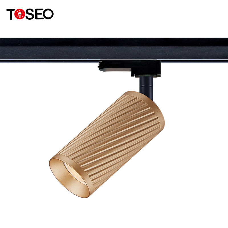 Champagne Gold Pure Aluminium LED Ceiling Track Lights GU10 Spotlights Adjustable