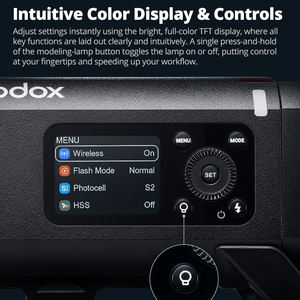 Godox <span class=keywords><strong>AD400Pro</strong></span> II Flash d'extérieur tout-en-un 400Ws Li-on Battery TTL HSS Flash Light avec système X sans fil 2.4G intégré - Product Image 4