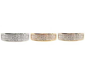 Wholesale Customizable 14k Solid White Gold Princess Cut Real Diamond Wedding Band Ring for Women 18K White Classic Size - Product Image 4
