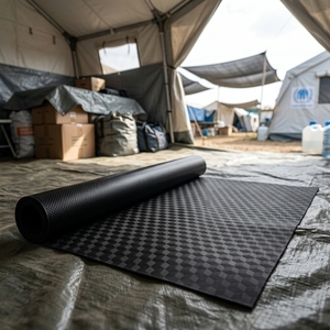 Toile en PVC enduite de cuir à motif gaufré, tapis antidérapant, tissu <span class=keywords><strong>pour</strong></span> abris temporaires de secours en cas de catastrophe, tentes de secours, toile d'ombrage - Product Image 1