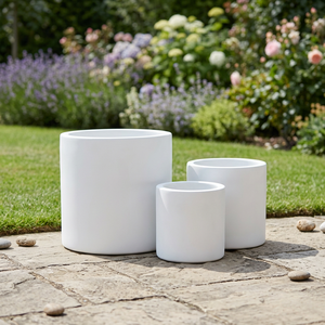 Minimalist White <b>Ceramic</b> <b>Flower</b> <b>Pot</b> Glazed Finish Indoor Plant Planter Desktop Use Circular Design - Product Image 4