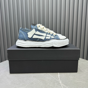 Baskets décontractées pour hommes en denim bleu à motif squelette, à semelle épaisse et plateforme, à lacets, élégantes, antidérapantes, pour la marche quotidienne en ville, Amiring - Product Image 1