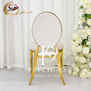 Silla de Comedor Moderna Apilable de Acero Inoxidable para Apartamento, con Respaldo Ovalado Dorado y Funda Extraíble, Venta al por Mayor - Product Image 6
