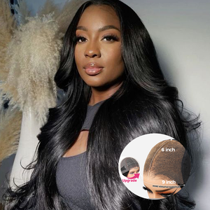 Perruque Lace Front Transparente 9x6 en Gros, Pré-coupée, Ondulée, Sans Colle, <span class=keywords><strong>Cheveux</strong></span> Humains Remy Indiens, pour Femmes Noires, 20 Pouces, <span class=keywords><strong>Frange</strong></span> Rideau - Product Image 3