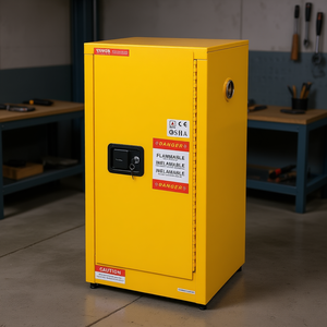 Armadio per Stoccaggio di Materiali Infiammabili 18.1x18.1x35.4in, Armadietto di Sicurezza Industriale con Ripiano Regolabile e Serratura a Chiave - Product Image 2