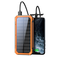 Produk Terlaris 2026 Pabrik Asli Kapasitas Besar 20000mAh 5V 2A USB Tipe C Tahan Air Powerbank Tenaga Surya Nirkabel Luar Ruangan