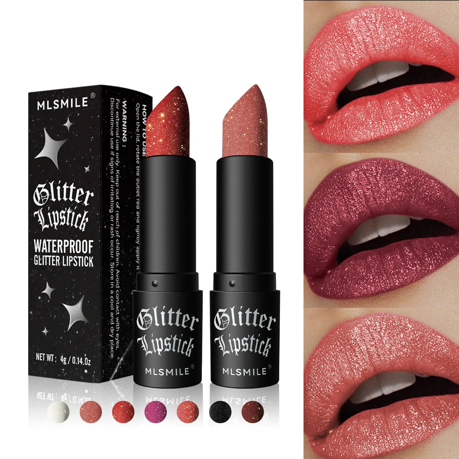 Long Lasting Waterproof Shimmer Makeup Lipstick Luxury Glitter Lipstick
