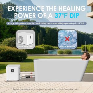 Filtro Enfriador Inteligente WiFi de 1Hp 1.5Hp para Baño de Hielo con Bañera Inflable Duradera de PVC para Inmersión Fría al Aire Libre - Product Image 3